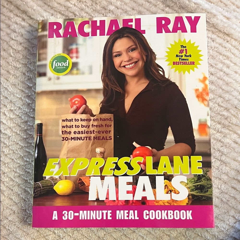 Rachael Ray Express Lane Meals Cookbook - Vibrant Red and Yellow Cover